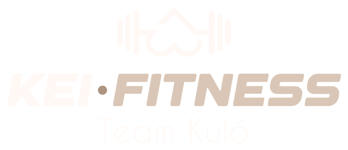 Logotipo de Kei Fitness · Team Kuló en color crema